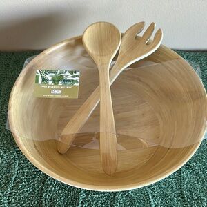 Tommy Bahama Melamine Salad Set 🥗 Bamboo Look Style NEW!